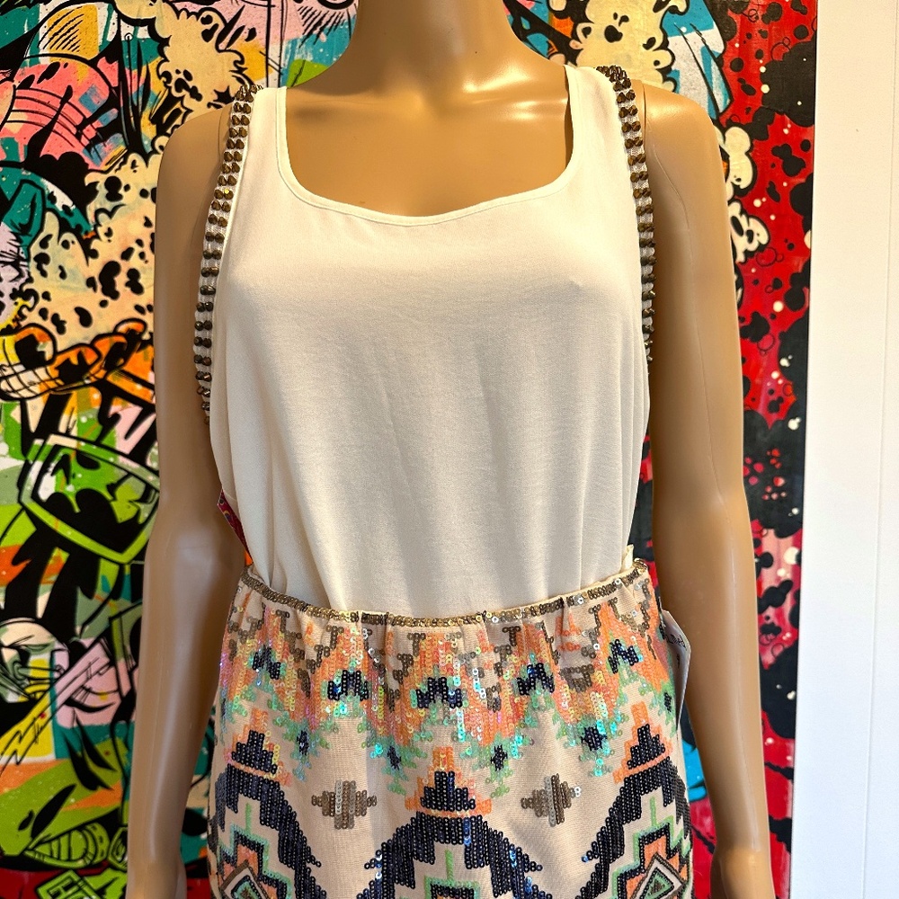 Topshop semi sheer camisole/tank with brass studs US4 EU36